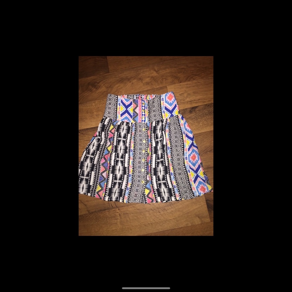 Tribal print high waisted skirt